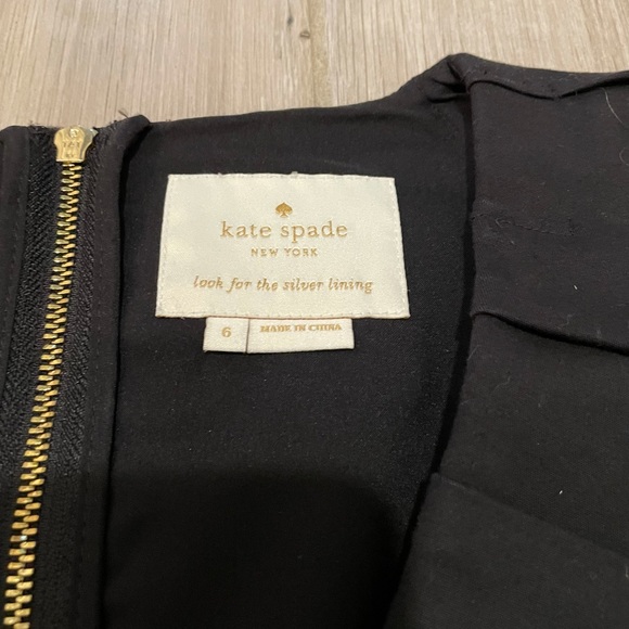 kate spade ruffle neck dress in black - Picture 7 of 8